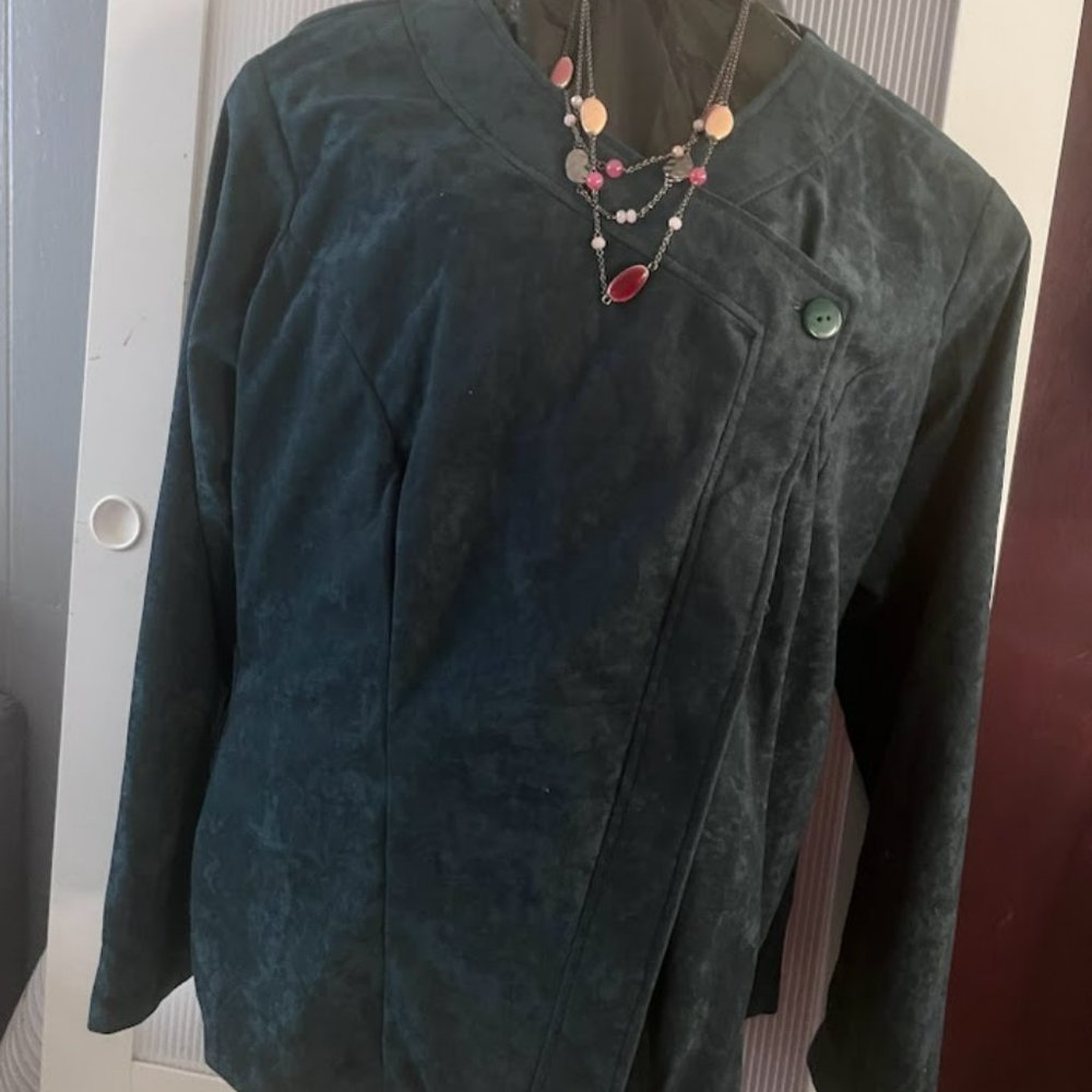 N_ Forest Green Felt Blazer/Bolero Buttoned Large